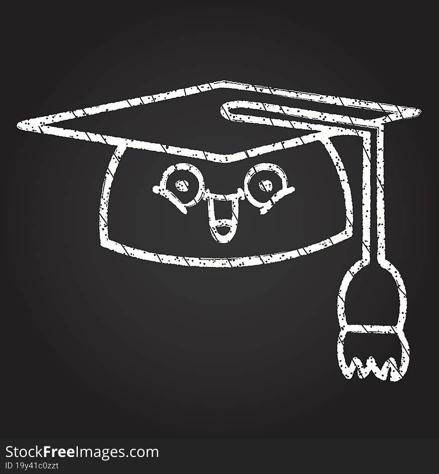 Graduation Cap Chalk Drawing