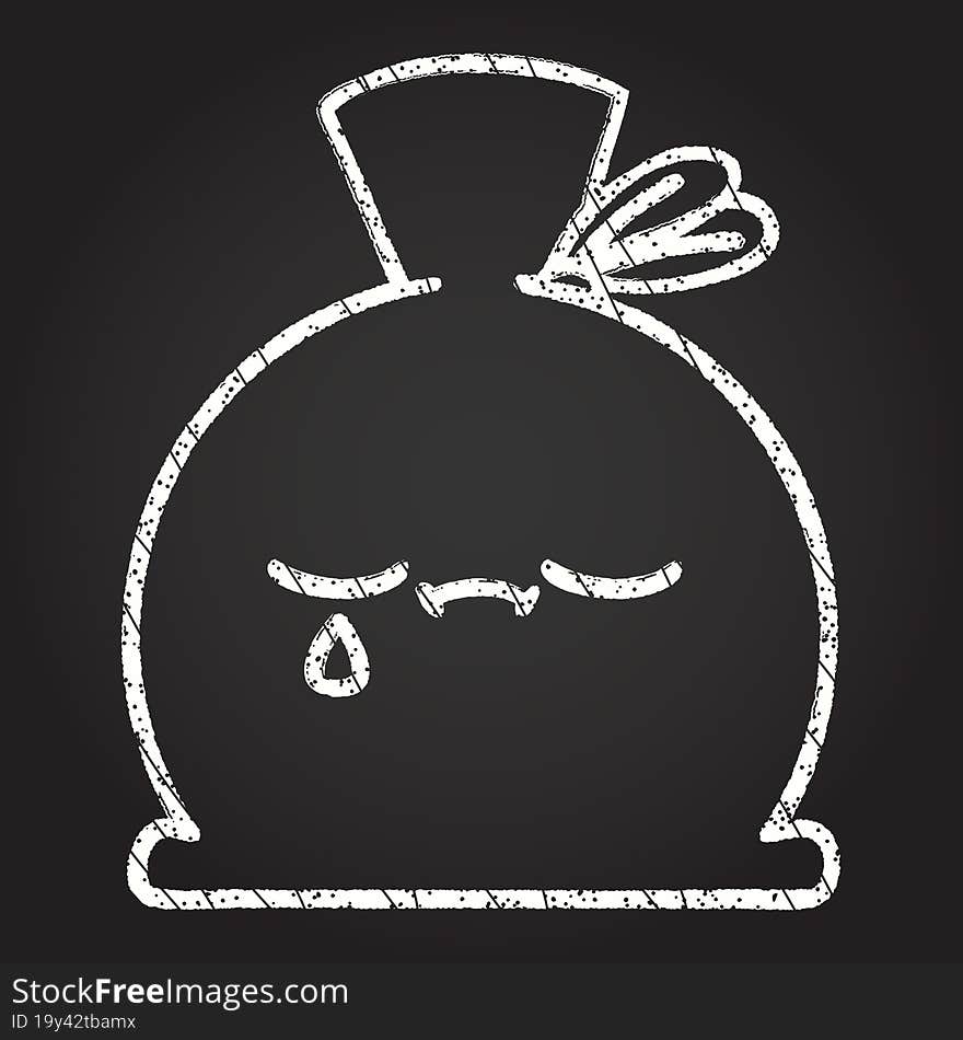 Crying Bag Chalk Drawing