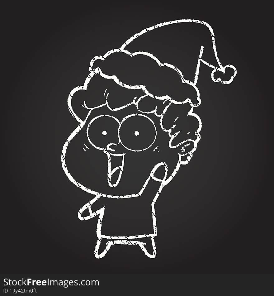 Christmas Man Chalk Drawing