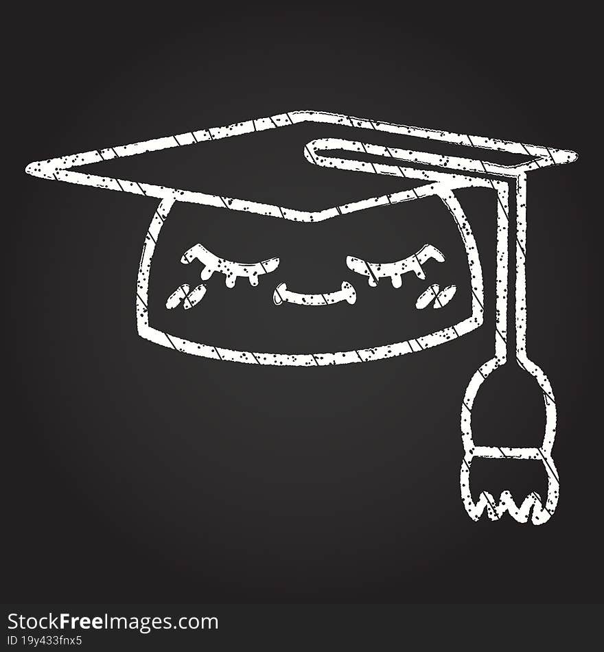 Graduation Cap Chalk Drawing