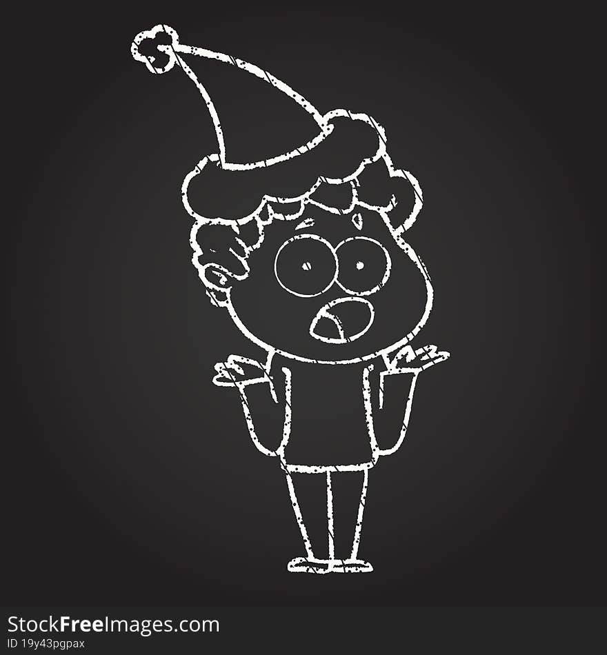 Christmas Man Chalk Drawing