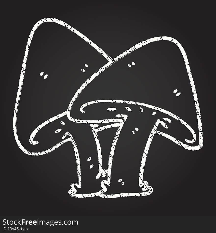 Mushrooms Chalk Drawing