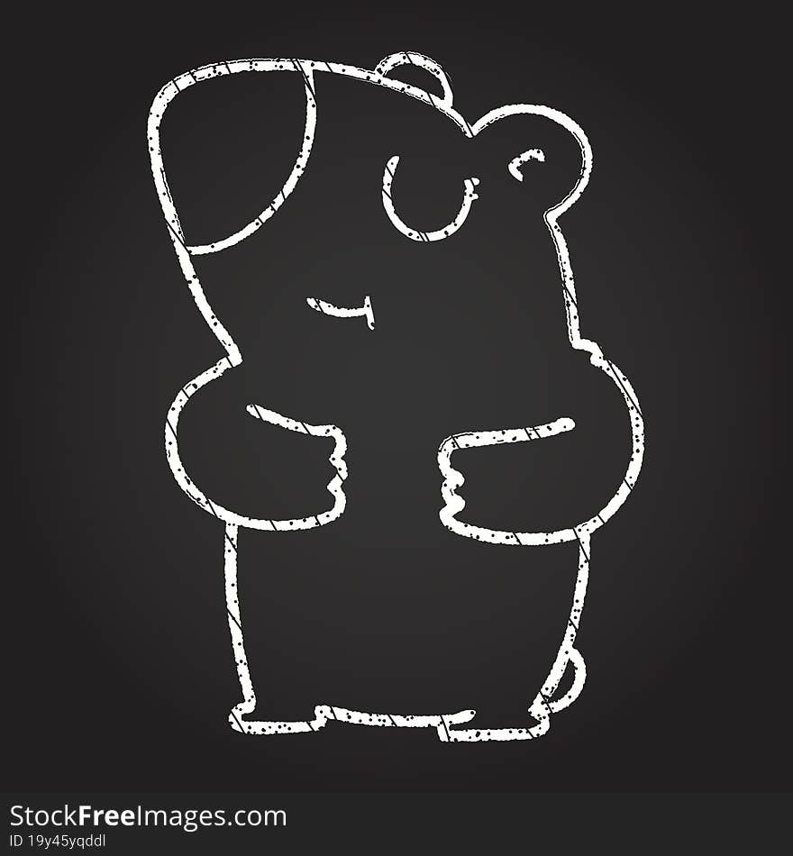 Polar Bear Chalk Drawing