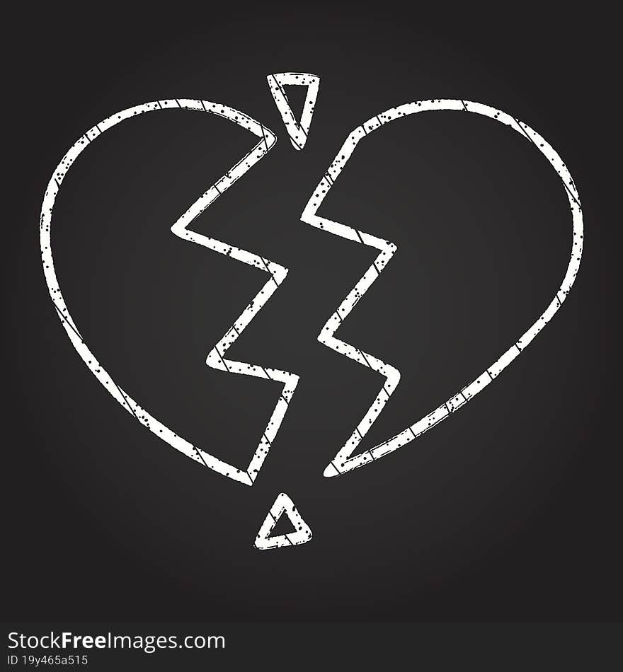 Broken Heart Chalk Drawing