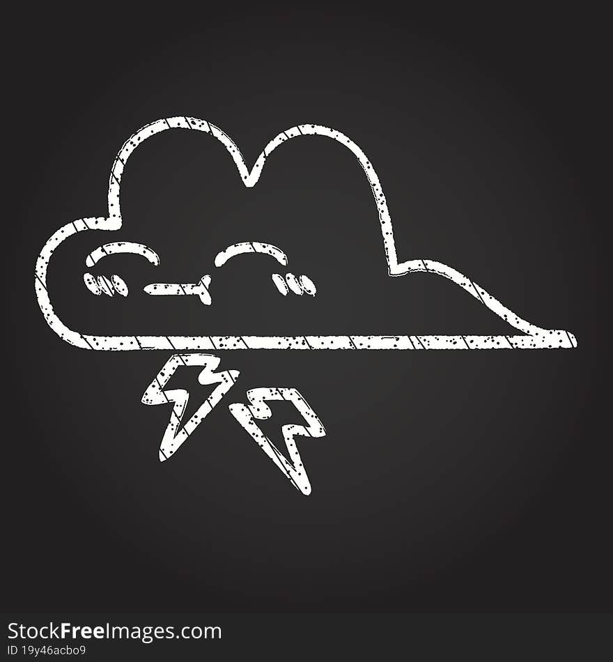 Storm Cloud Chalk Drawing