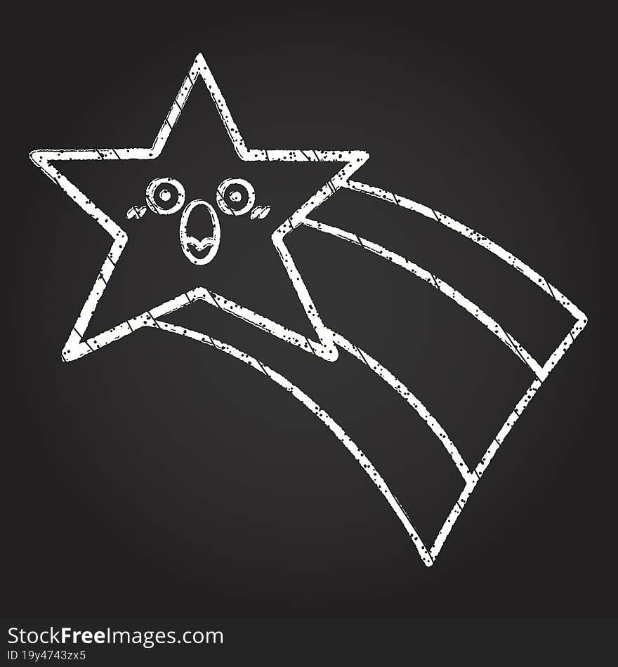 Shooting Star Chalk Drawing