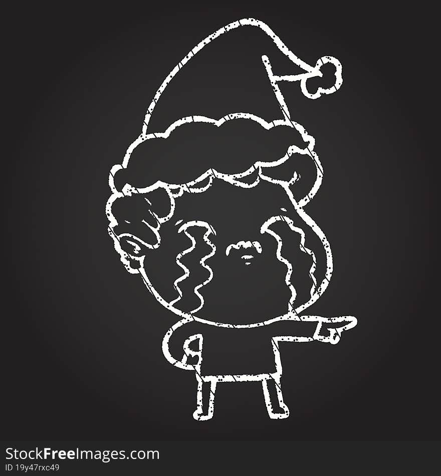 Christmas Man Chalk Drawing