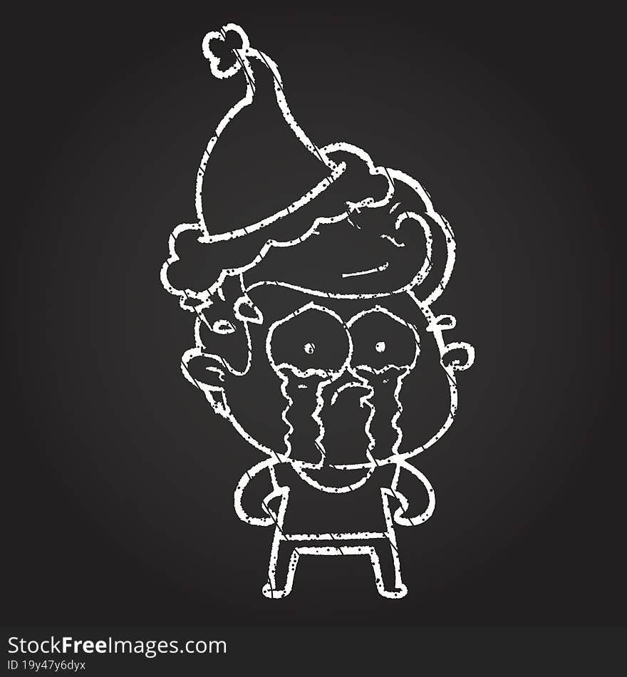 Christmas Man Chalk Drawing