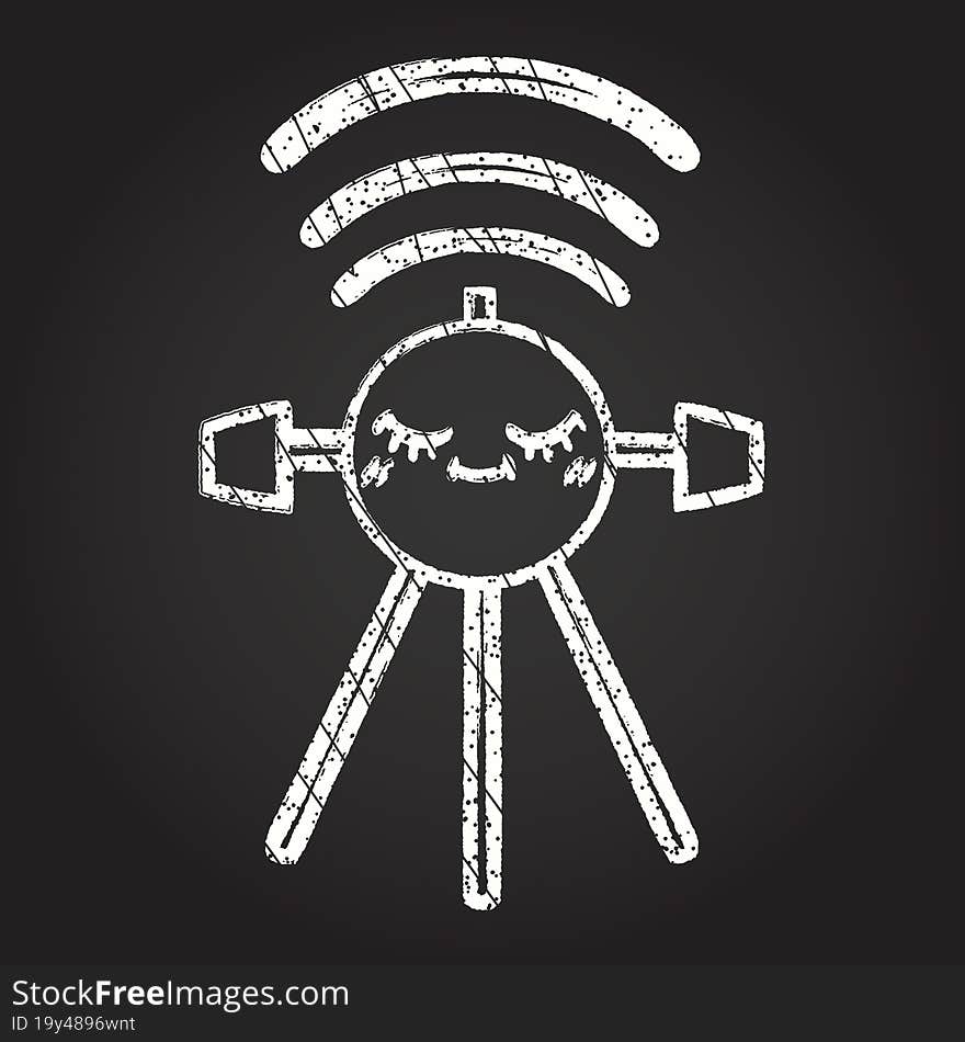 Satellite Chalk Drawing