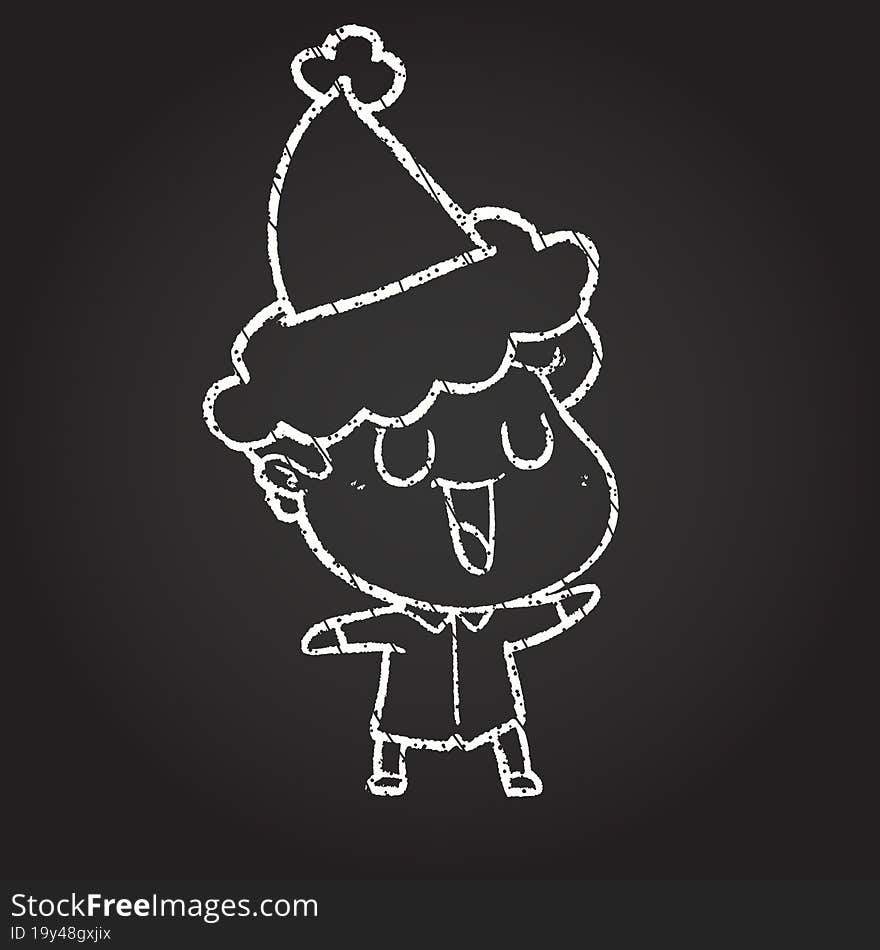 Christmas Man Chalk Drawing