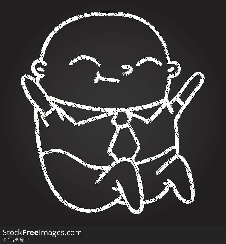 Bald Boss Chalk Drawing