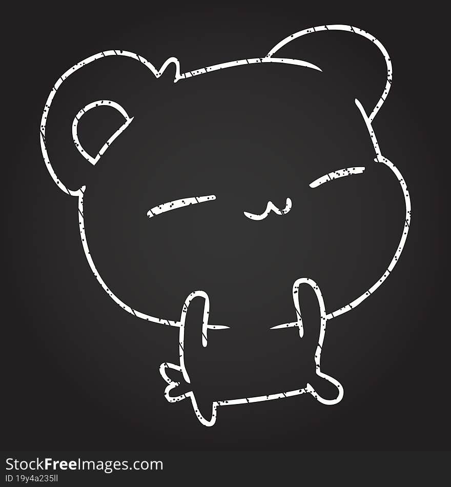 Cute Bear Chalk Drawing