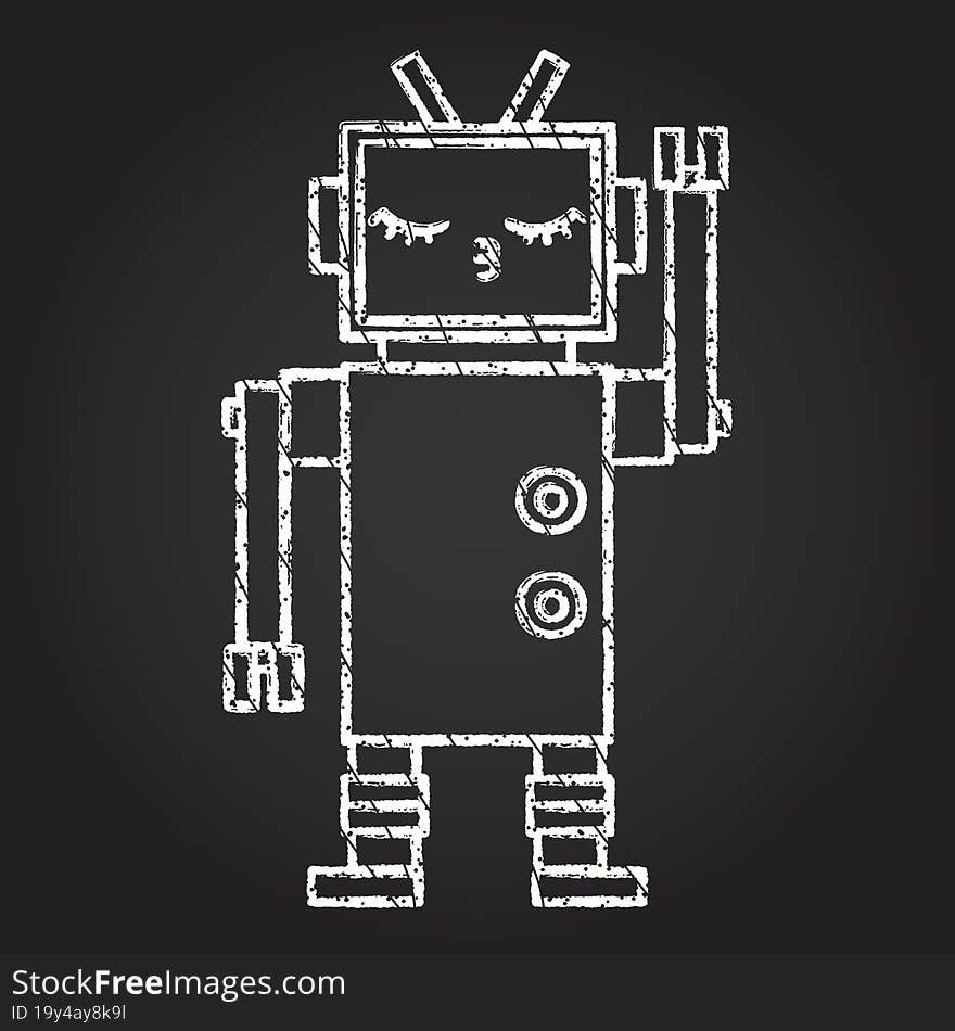 Robot Chalk Drawing