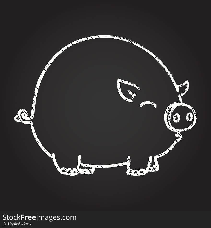 Fat Pig Chalk Drawing