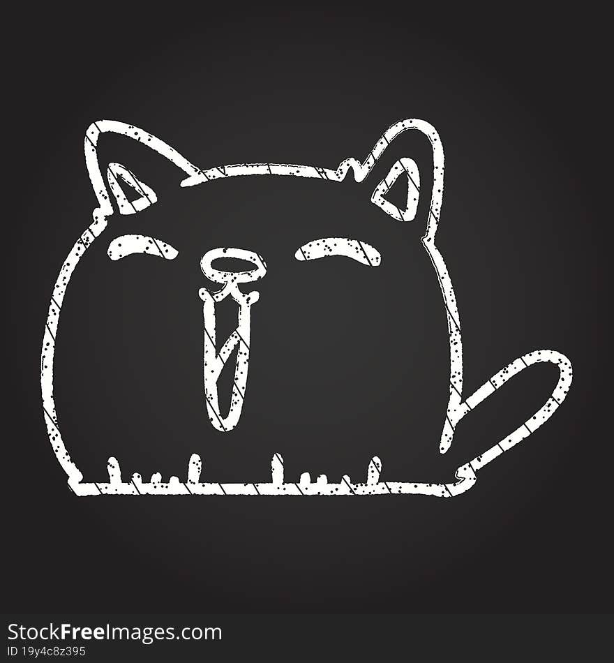 Singing Cat Chalk Drawing