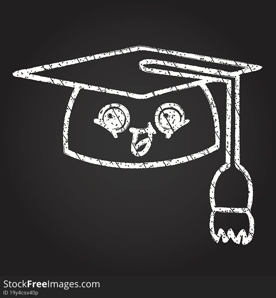 Graduation Cap Chalk Drawing