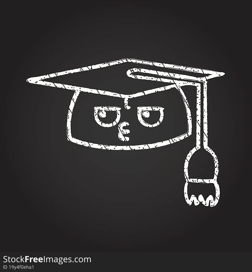 Graduation Cap Chalk Drawing