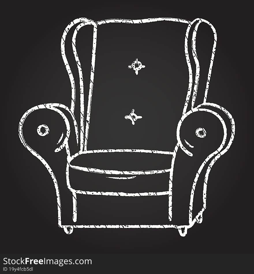 Stuffed Armchair Chalk Drawing