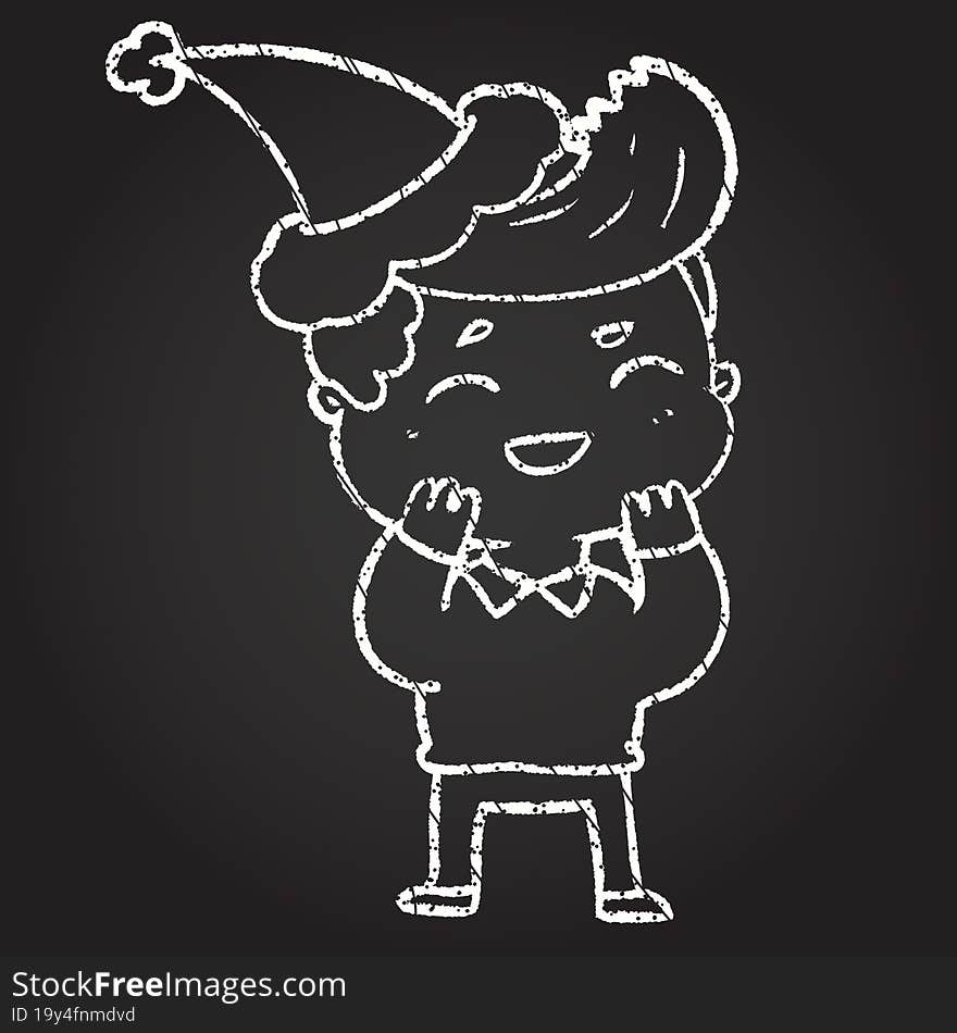 Christmas Man Chalk Drawing