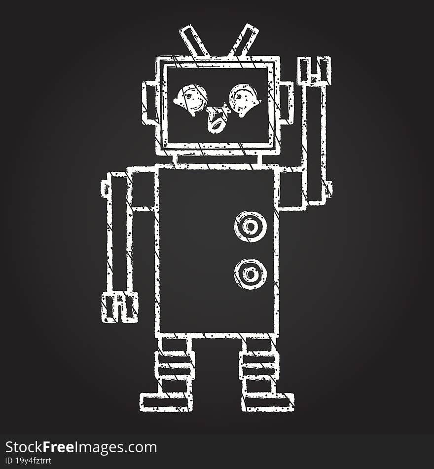 Robot Chalk Drawing