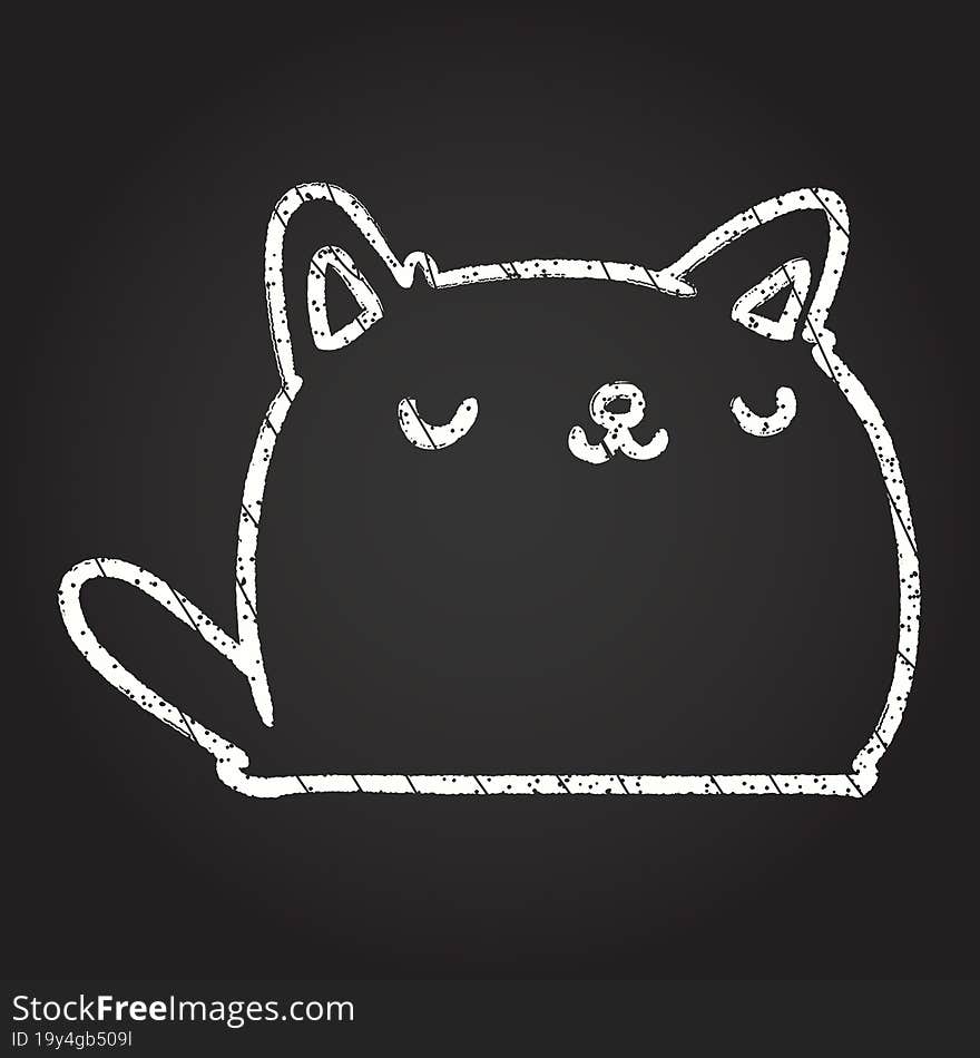 Cute Cat Chalk Drawing