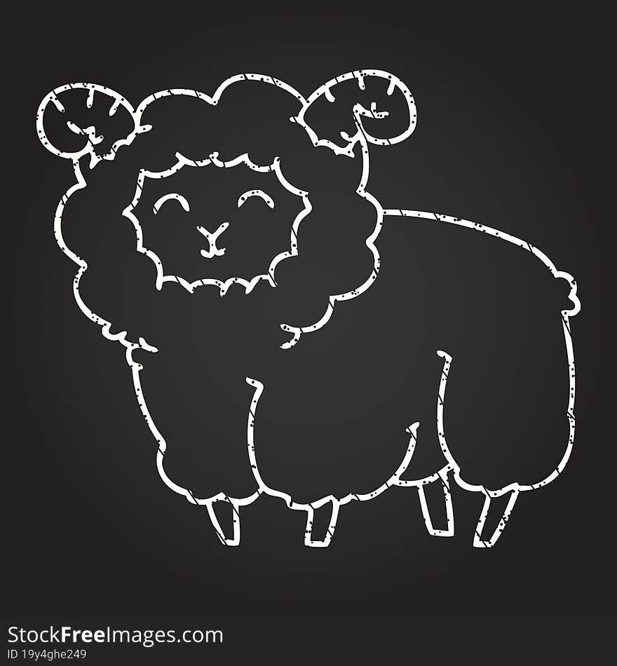 Sheep Chalk Drawing