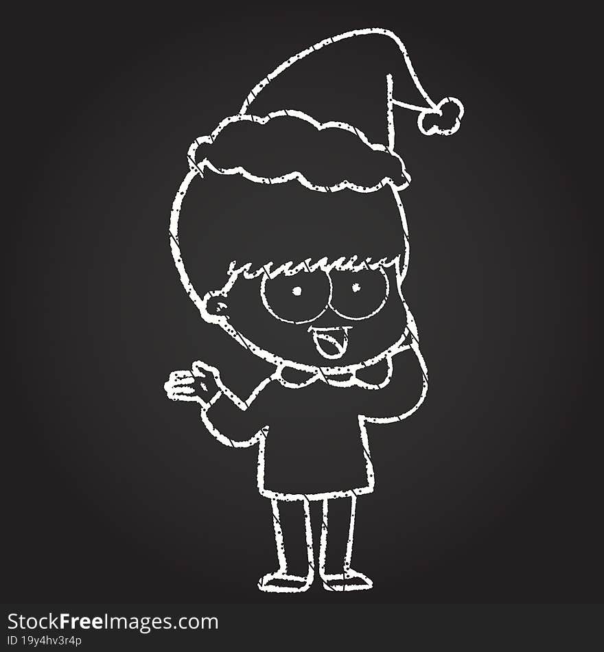 Christmas Man Chalk Drawing