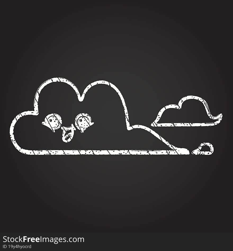 Cloud Chalk Drawing