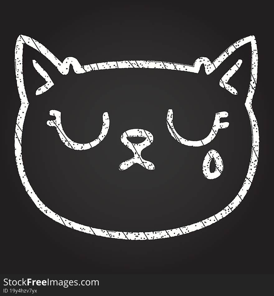 Crying Cat Chalk Drawing