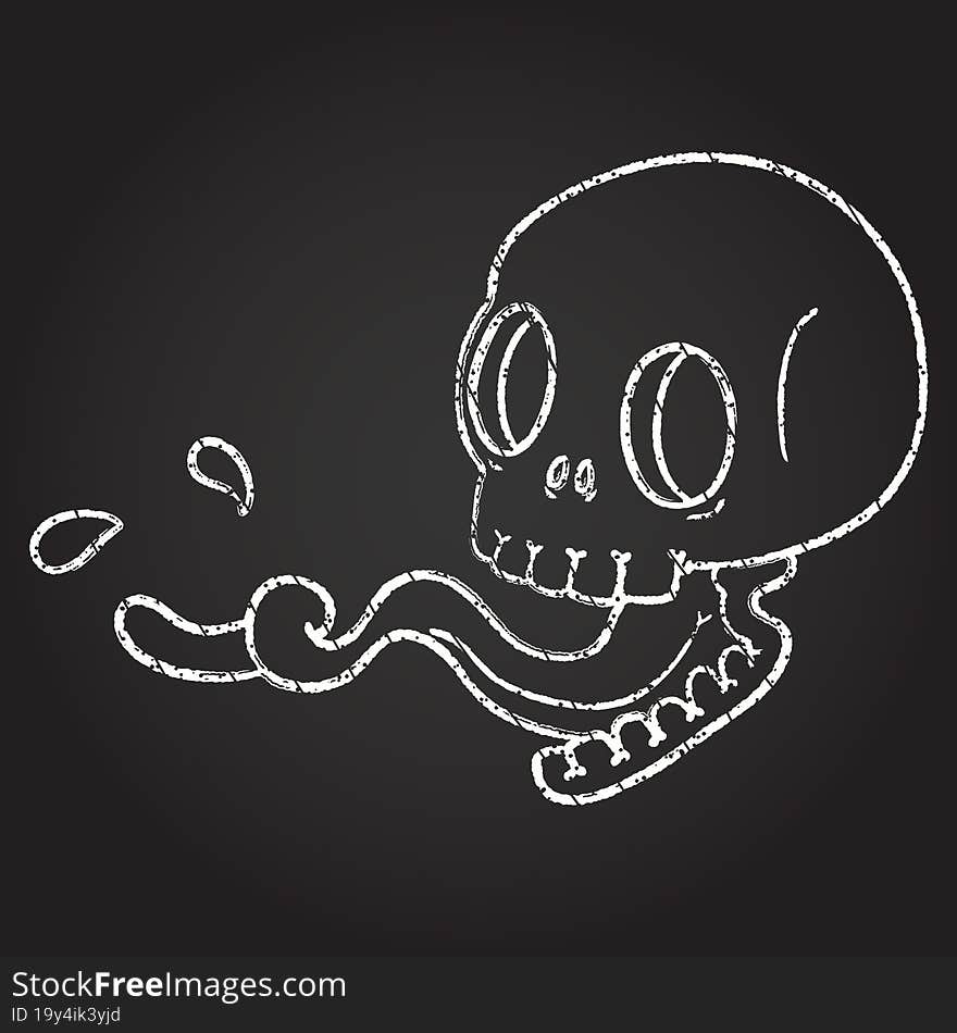 Spooky Skull Chalk Drawing