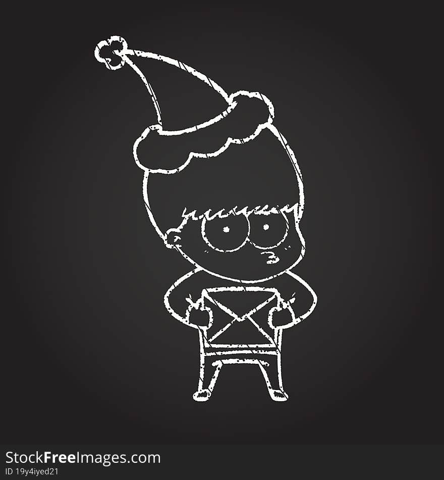 Christmas Man Chalk Drawing