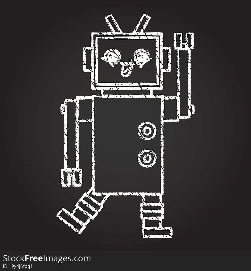 Robot Chalk Drawing