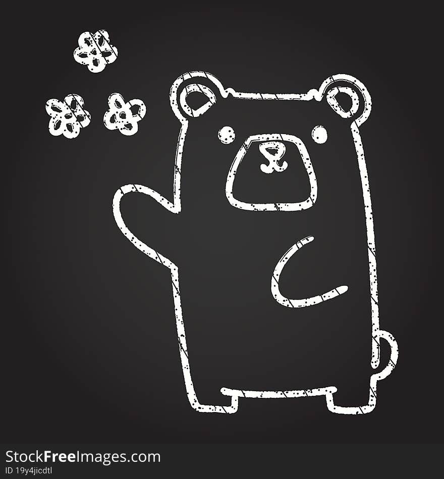 Cute Bear Chalk Drawing