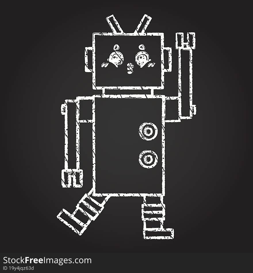 Robot Chalk Drawing