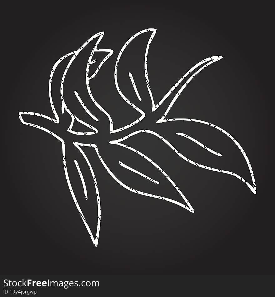 Leaves Chalk Drawing