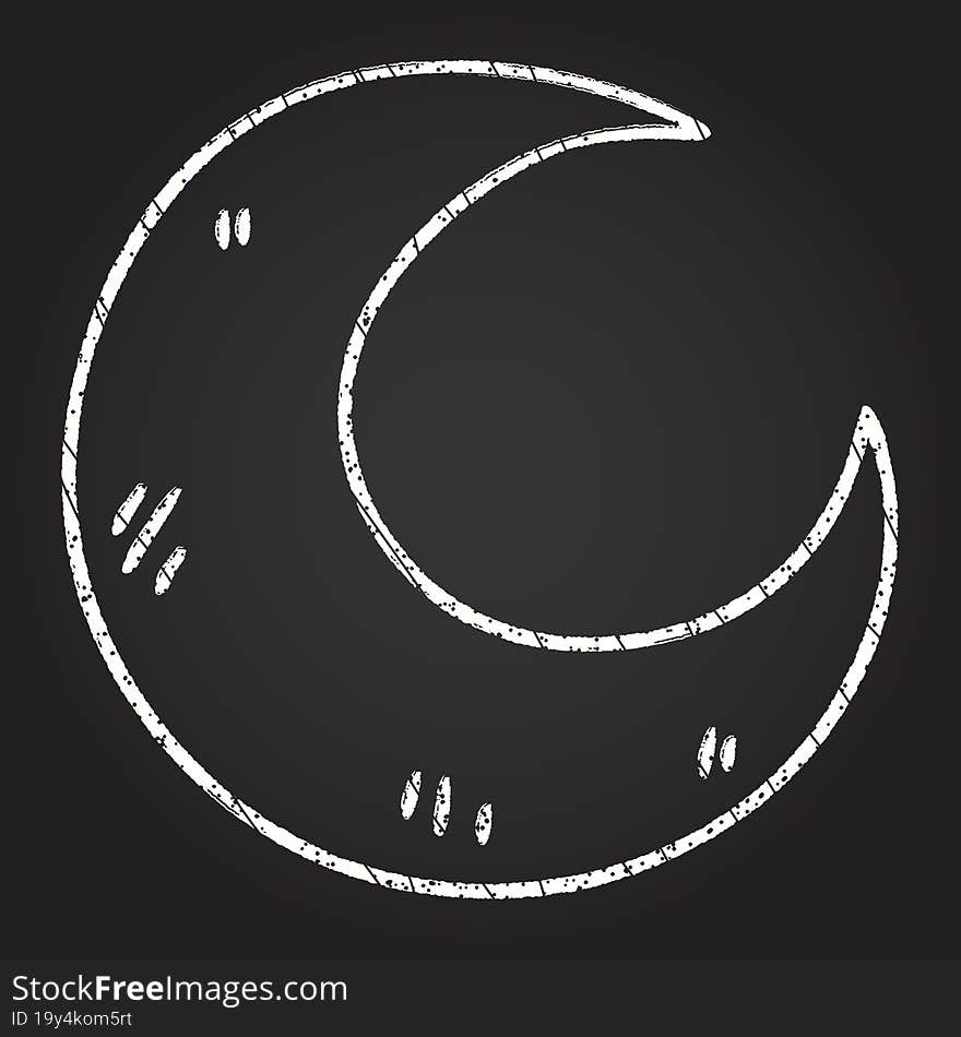 Moon Chalk Drawing