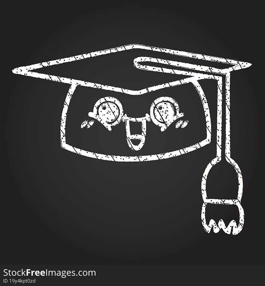 Graduation Cap Chalk Drawing