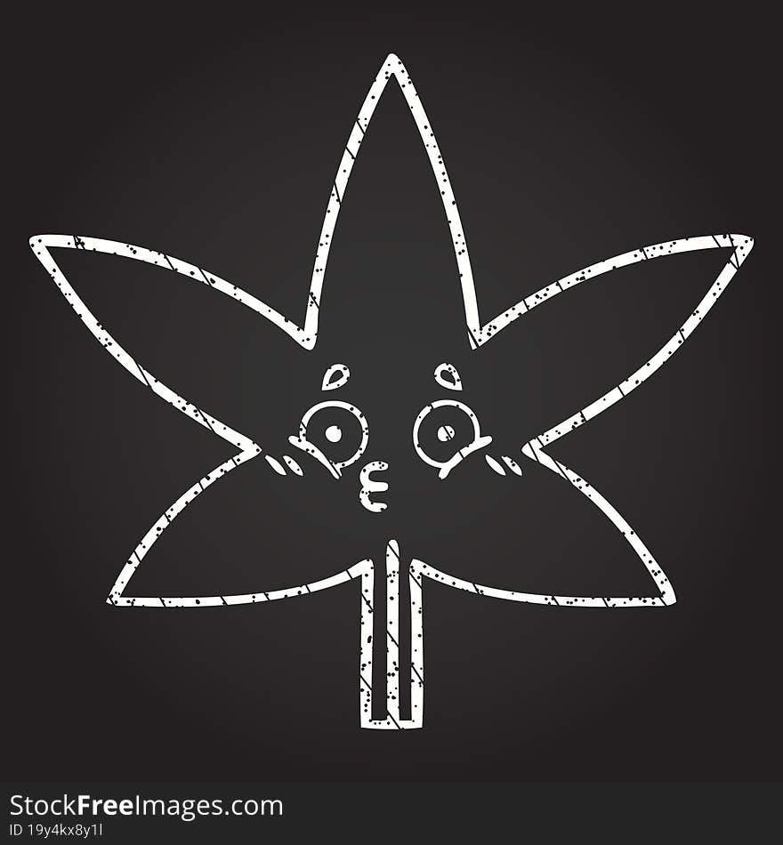 Marijuana Leaf Chalk Drawing