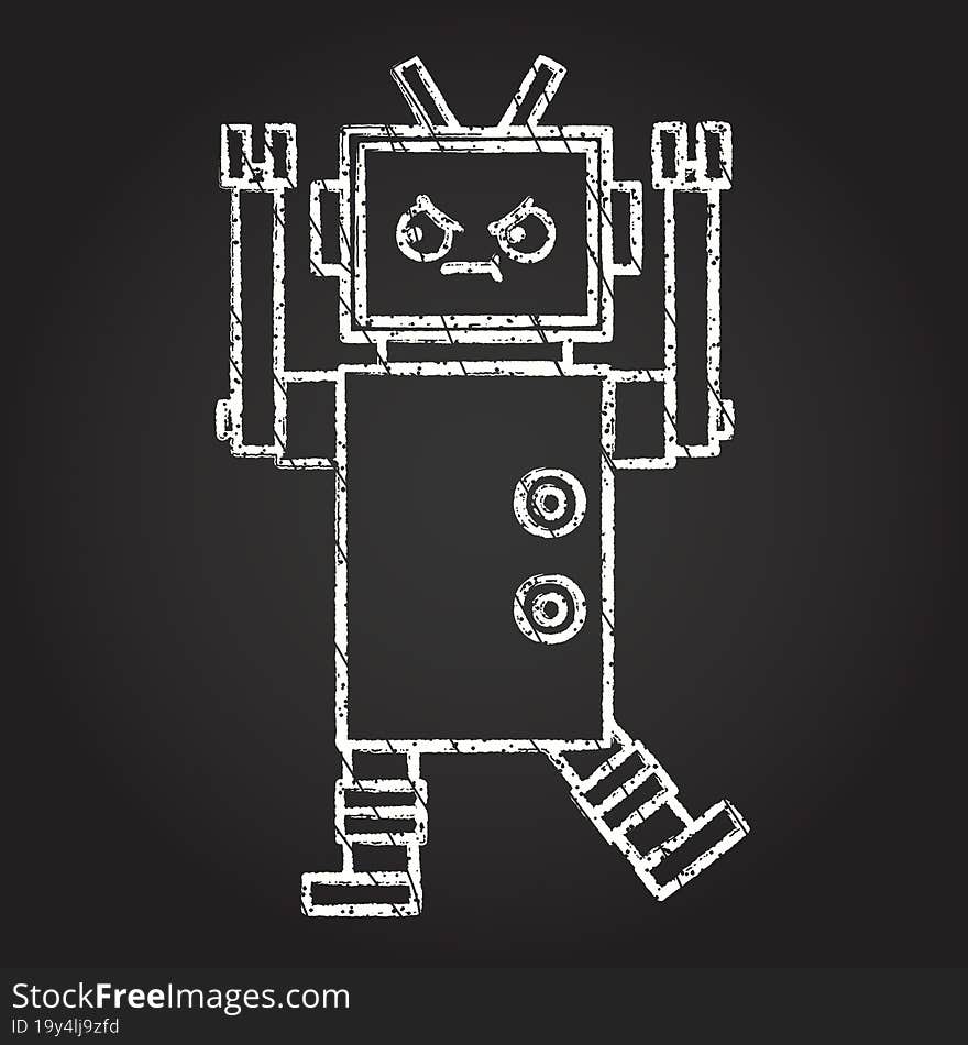 Robot Chalk Drawing