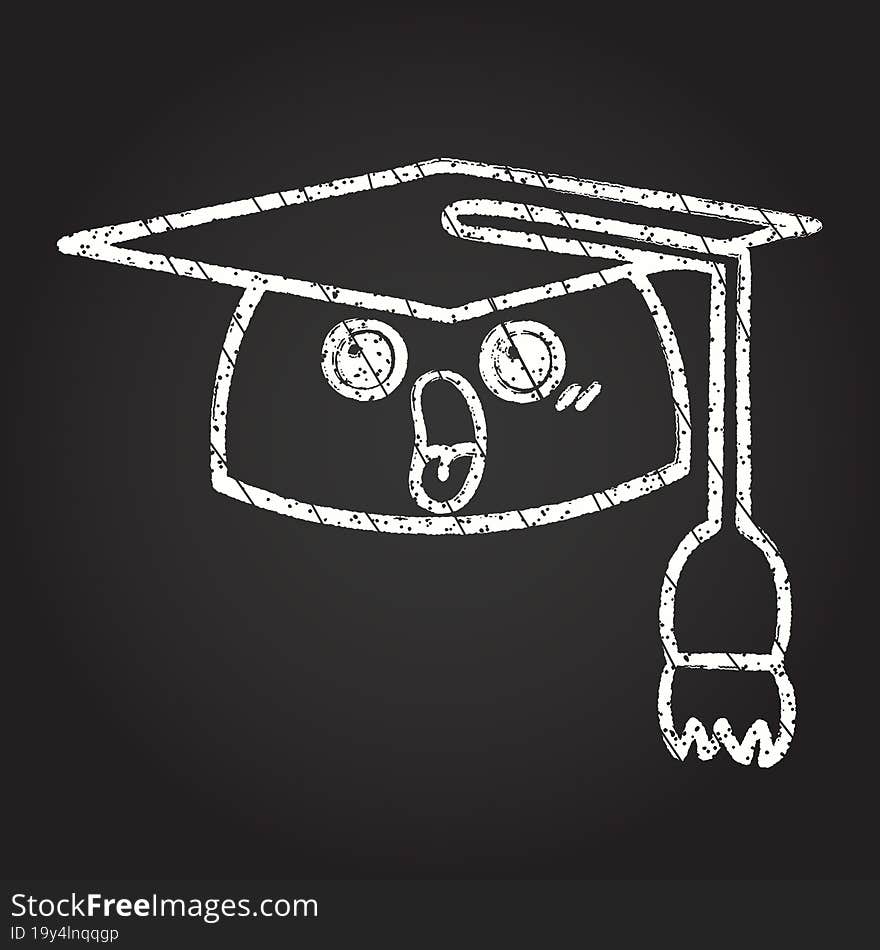 Graduation Cap Chalk Drawing