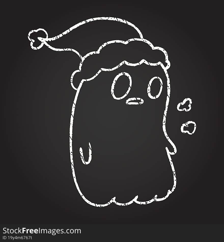 Festive Ghost Chalk Drawing