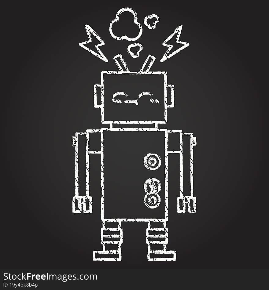 Robot Chalk Drawing