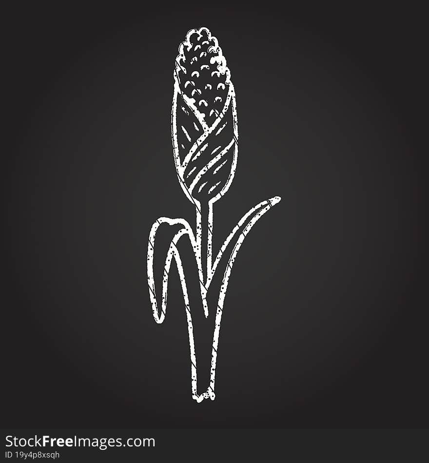 Corn Stalk Chalk Drawing