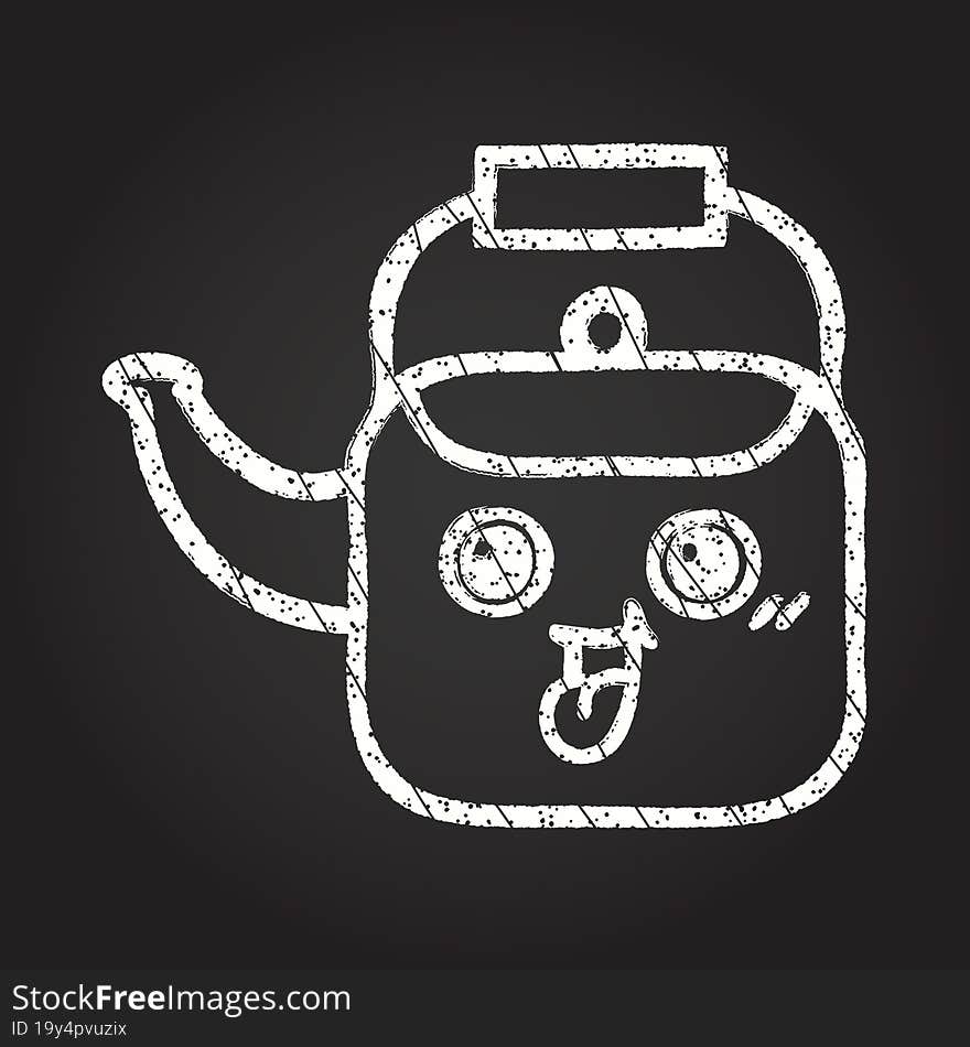 Happy Kettle Chalk Drawing