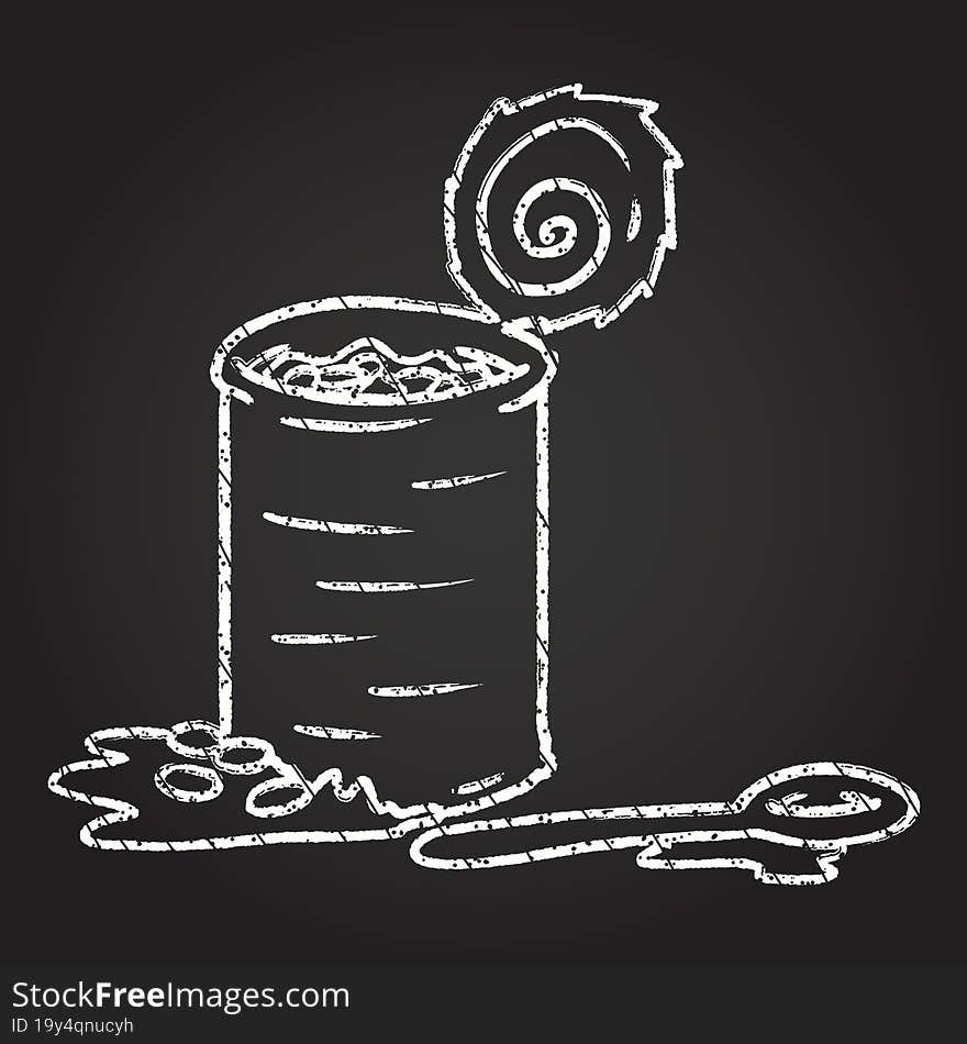 Canned Food Chalk Drawing