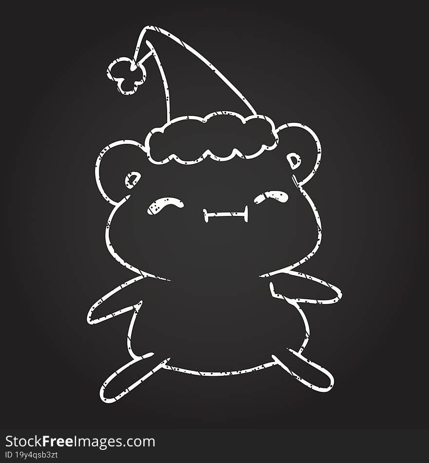 Christmas Bear Chalk Drawing