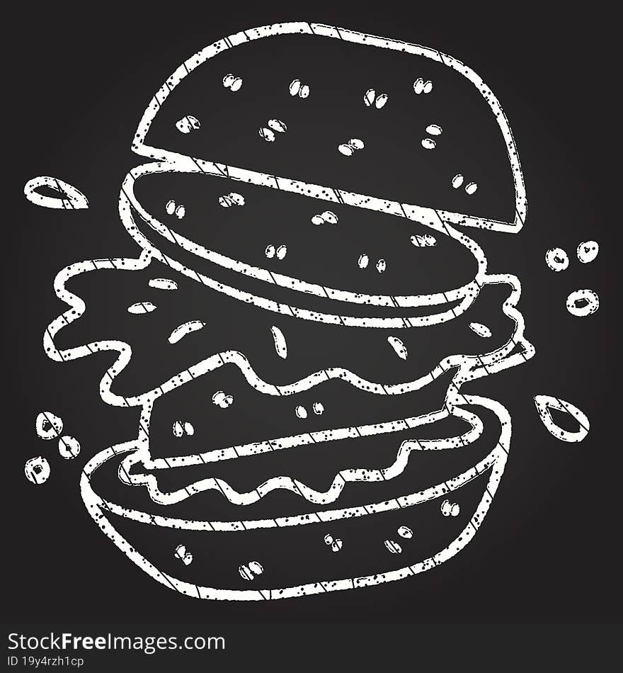 Tasty Burger Chalk Drawing