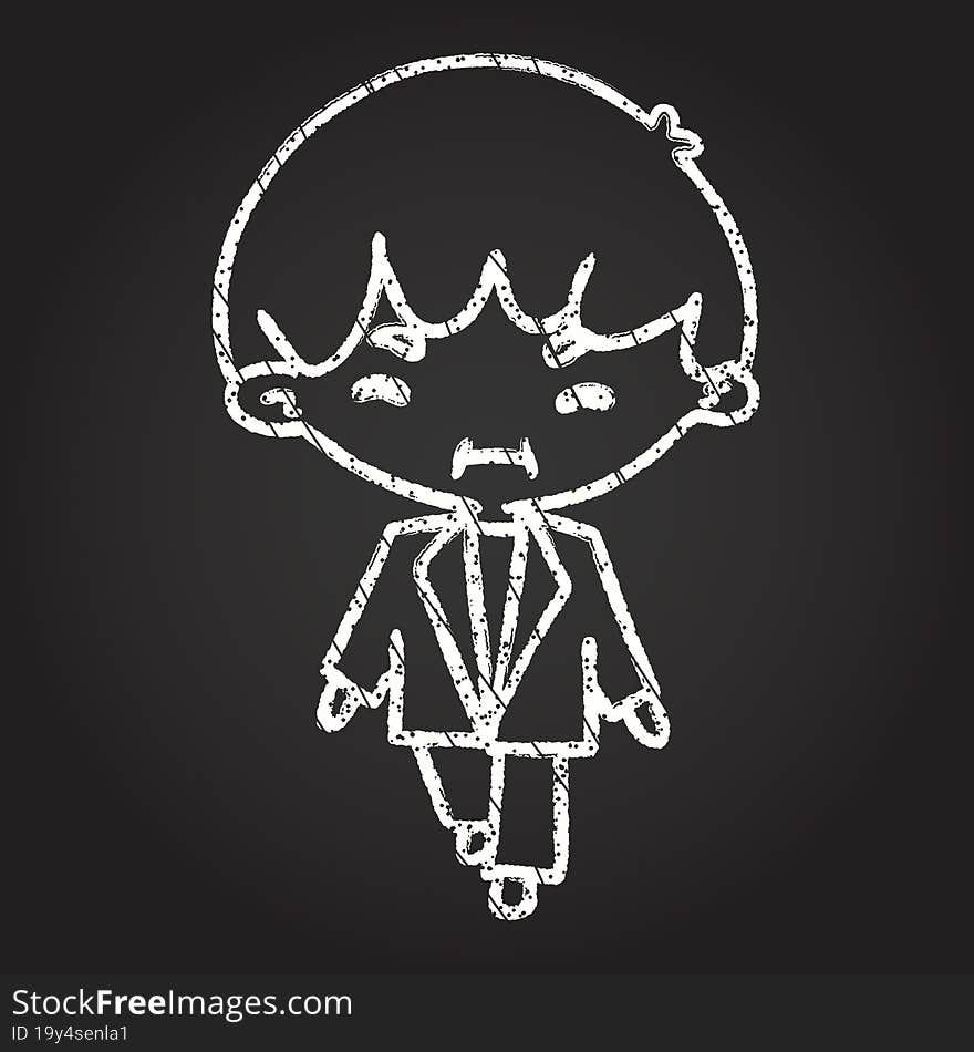 Businessman Chalk Drawing