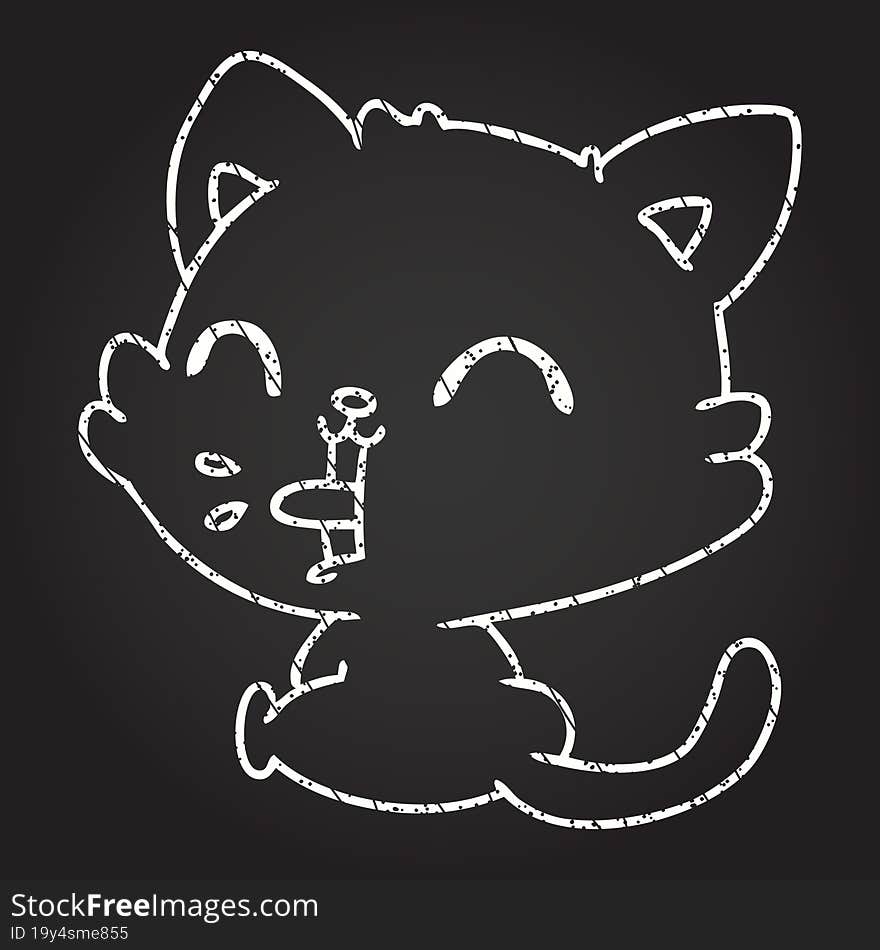 Cat Chalk Drawing