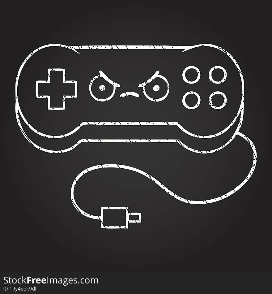 Game Controller Chalk Drawing